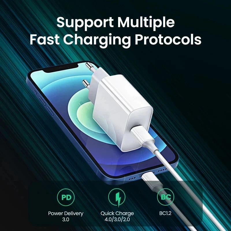 PD 20W Fast Charger For iPhone 16 15 11 12 13 14 Pro Max Plus Fast Charging Cable For Apple iPhone Charger Plug Phone Accessory