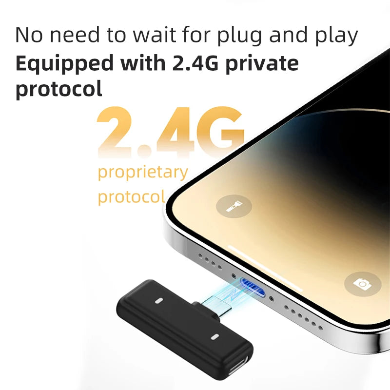 Wireless Stereo Lavalier Microphone Mini Mic with Charging Case Noise Reduction for iPhone Android Live Streaming And Recording