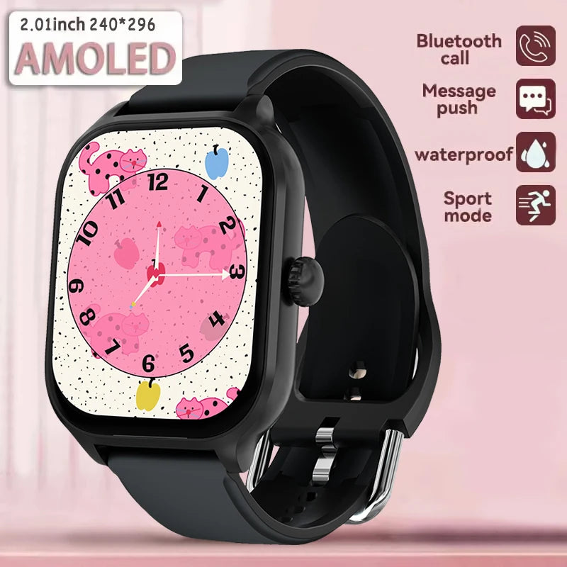 2025 New Smart Watch Men Women Gifts 2.01'' Full Touch Screen Sport Fitness Tracker Smartwatch Men BT Calls Digital smarthwhatch